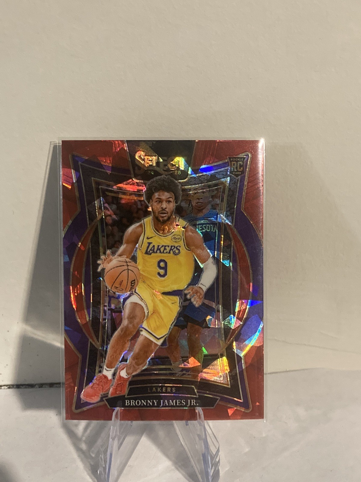 2024 Panini Select Concourse Red Cracked Ice Prizm Bronny James Jr #90 RC Lakers