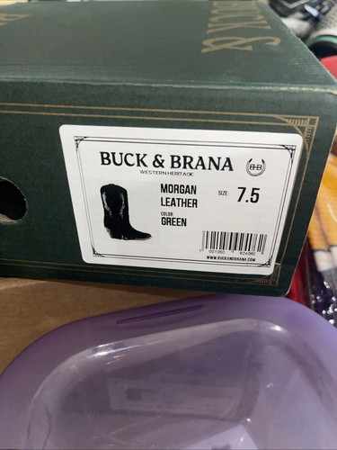 Buck & Brana Morgan Cowgirl Stiefel grün Leder Fransen Gr. 7,5 NEU Western Style - Bild 7 von 7