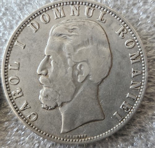 ROMANIA. Lot 5 LEI 1880 Silver and 20 BANI 1900 crooked. - Picture 4 of 6
