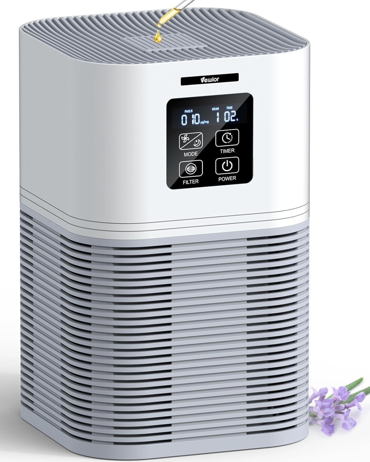 VEWIOR H13 True HEPA Air Purifier 1200 sq ft PM2.5 Monitor Quiet Bedroom 6 Timer