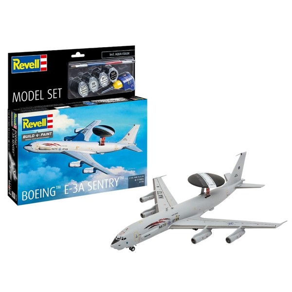 Revell 63794 1:144 Model Set Boeing E-3A Inkl. Pinsel, Farben, Kleber-image