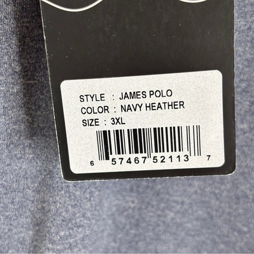 NWT SWANNIES GOLF James Polo Shirt in Navy-Heather Size 3XL - Picture 6 of 9