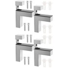 Set of 2 Fixing Bracket for Glass Shelf Brackets Clamp Heavy Duty