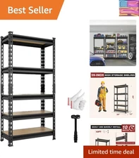 Industrial 5-Tier Storage Shelving - Adjustable Utility Rack 2000lbs Capacity