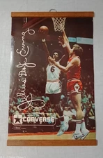 VINTAGE CONVERSE TENNIS SHOES JULIUS ERVING PHILADELPHIA 76ERS ELTRA POSTER SIGN