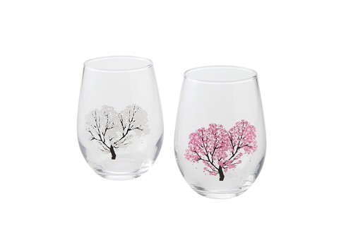 Japanische Sakura Kirschblüte Farbwechsel Glas Tassen (Paar) Magische Blüte... - Bild 1 von 6