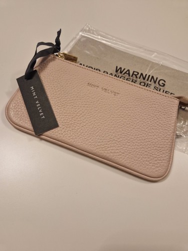 MINT VELVET PURSE BAG, CASE,POUCH, NEW WITH TAG,100% GENUINE LEATHER PINK