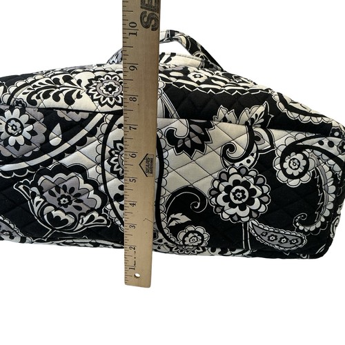 Vera Bradley Tote Bag • Large Pleated Tote Midnight Paisley, Big Bag Zip - Picture 8 of 15