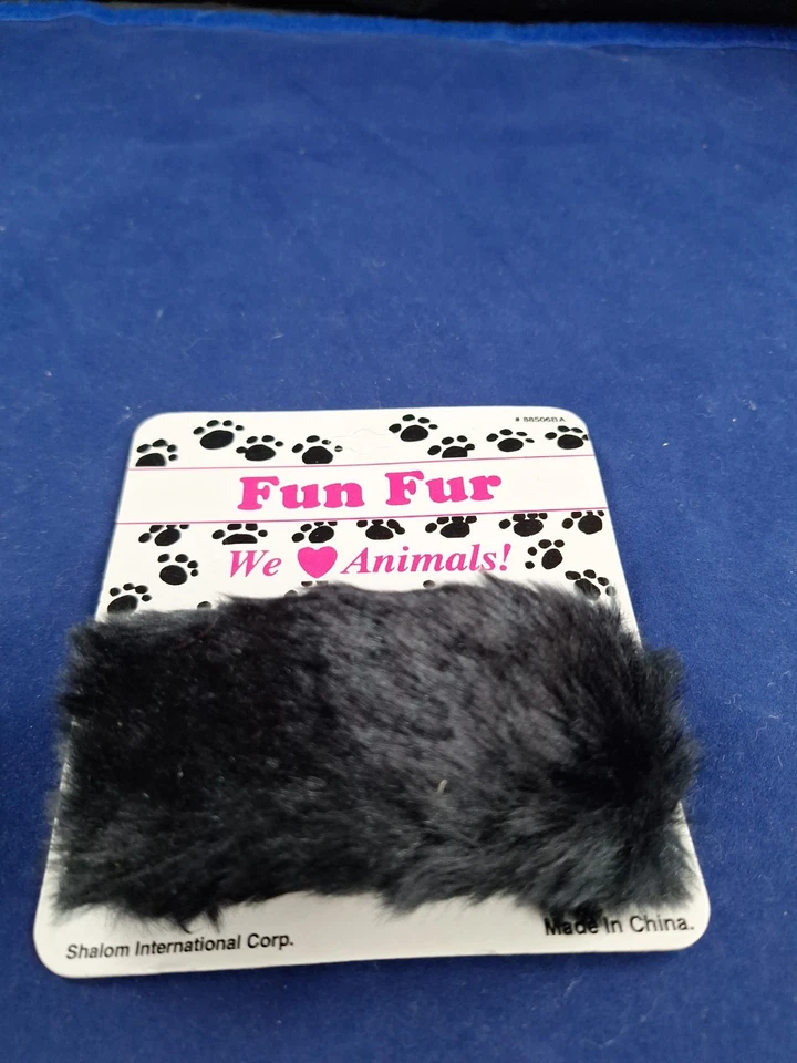 Винтажный новый из старых запасов ткани большой заколка шалом искусственного меха черный * 5-1 - Изображение 2 из 4