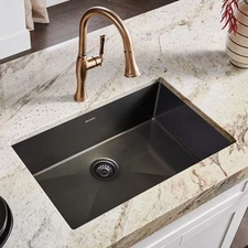 Ruvati 27" Undermount Gunmetal Black Single Bowl Kitchen Sink - RVH6127BL