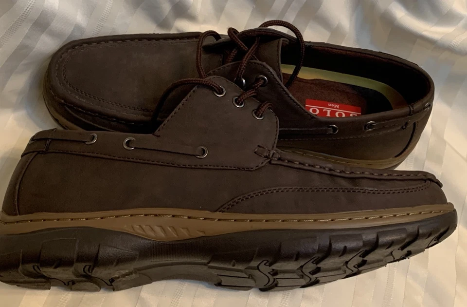 Solo Men’s 9.5 Fred-200 Comfort Walking Boat Dock Shoes Brown Lace up - Image 4 of 4
