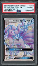 Pokemon PSA 10 Alolan Ninetales GX SV53/SV94 Sun & Moon Hidden Fates Shiny Vault