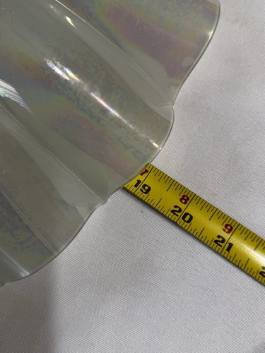 Rare Vintage Ceiling Lamp Shade Carnival Iridescent Glass 19” Wide - Picture 4 of 5