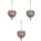  3pcs Wood Picture Frame Ornament Unfinished Wooden Picture Frame for Tiny House