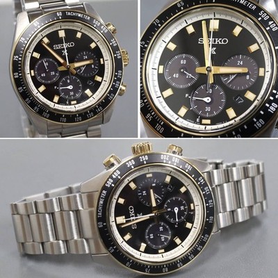 Seiko Prospex Speedtimer SBDL113 V192-0AH0 Solar Chrono Black Gold Box Papers