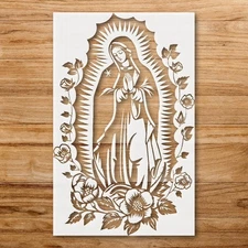 Elegant Virgin Mary Stock Image Collection for Stencil Creation - StencilAir