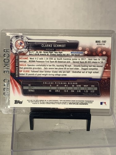 Clarke Schmidt New York Yankees 1st Bowman Refractor Purple Ref/299 RC Card Lot - Picture 3 of 7