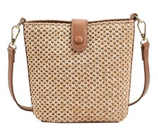Straw Beach Bags For Women Rattan Purse Summer Straw Cross-body Bag Raffia Ha...