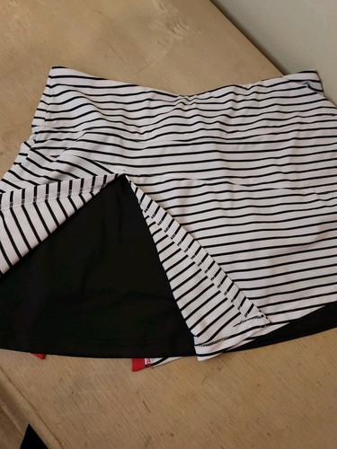 Bolle Hochleistungs Tennis Skort Damen groß plissiert schwarz & weiß Pickleball - Bild 14 von 15