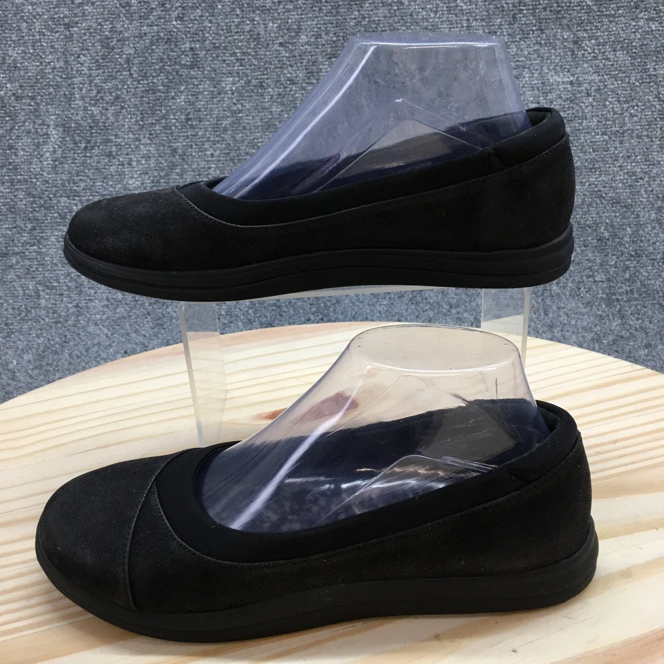 Clarks Cloudstepper 鞋 女式 8 M Breeze Ayla 芭蕾平底鞋 黑色 人造皮革 — 第 2/4 张图片