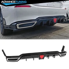 Fits 22-26 Civic Hatchback Sport LX EX-L Gloss Black Rear Diffuser W/ Canards PP