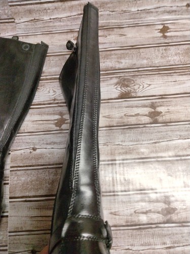 Bussola Tall Riding Boots Women's 39 Trapani Black Burnished Leather Size 8 - Picture 12 of 16