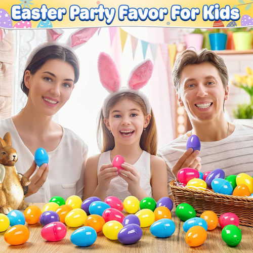V-Opitos 50 PCS Easter Plastic Eggs, Bulk 2.4'' Empty Eggs in 6 Colors, Hinged F - Picture 7 of 12