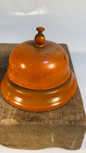 Lot of 2 Vntg Desktop Hotel/Schoolroom  Push Bells One Painted One Orginial - Video 1 of 1