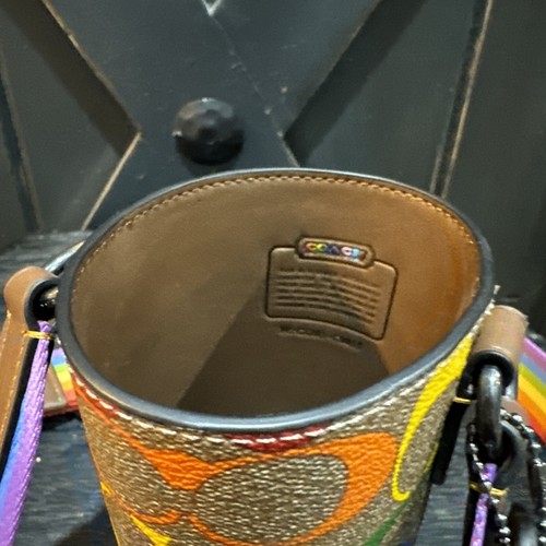 COACH Water Bottle Crossbody In Rainbow Signature Canvas Pride - NWOT - Picture 4 of 10