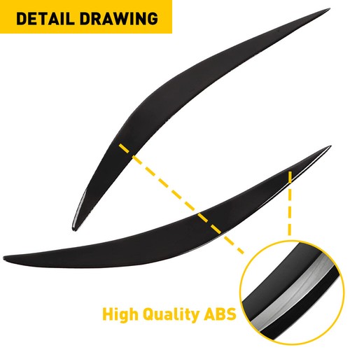 Headlight Eyelid Eyebrows Eye Lid Brow Gloss Black For Infiniti Q50 2014-2021 US - Picture 7 of 16