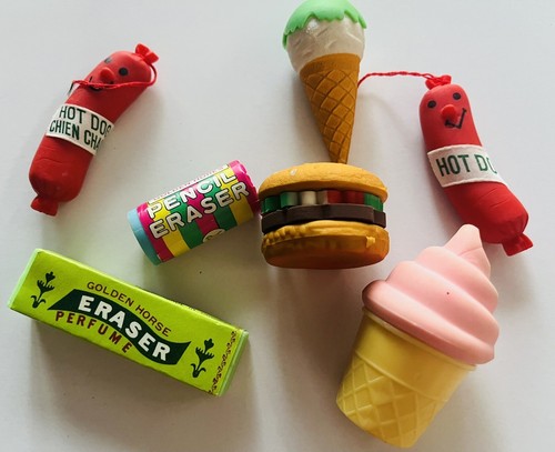 Vintage 80s Novelty Rubber Erasers 1980 Snack Foods Themed - Bild 5 von 8