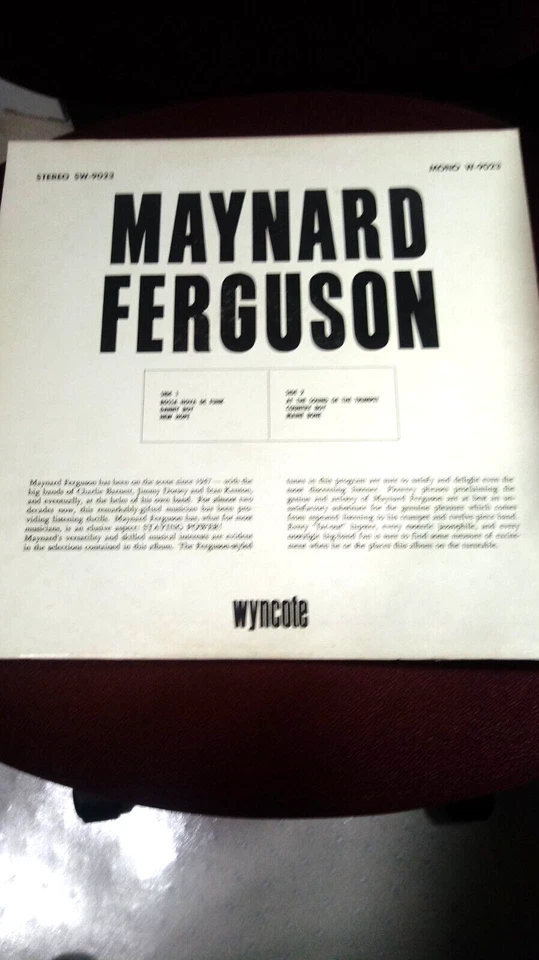 MAYNARD FERGUSON 33RPM RECORD BY WYNCOTE (W-9023)CIR.60-70'S - Image 2 of 2