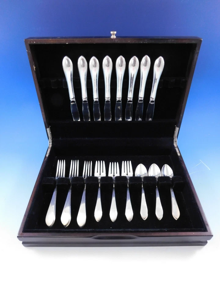 Pointed Antique by R&B D&H Sterling Silver Flatware Set for 8 Service 32 Pcs - Image 2 of 4