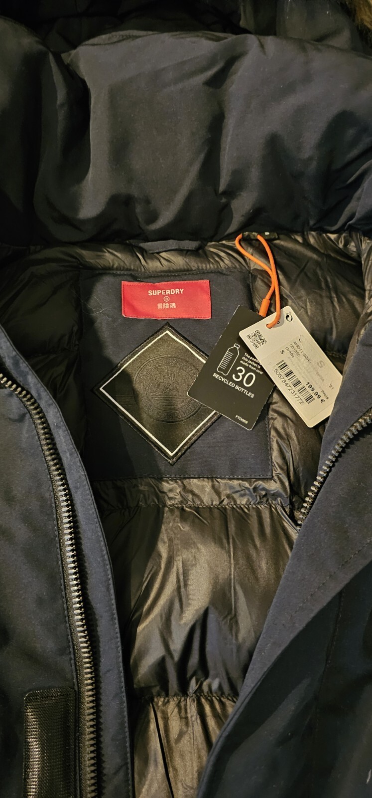 SUPERDRY WINTERJACKE DUNKELBLAU NEU, GRÖßE S