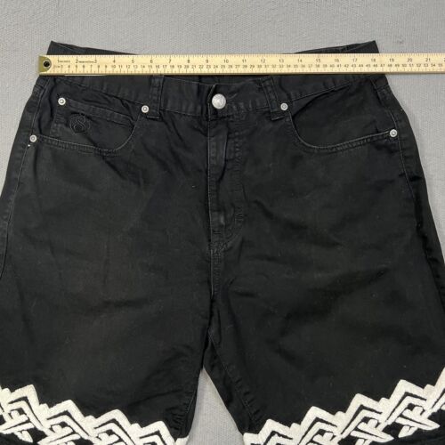 Pantalones Cortos Hombre Eight 732 Talla 38 Negro Denim Bordado Pierna Hip Hop Sueltos Jeans - Imagen 3 de 9
