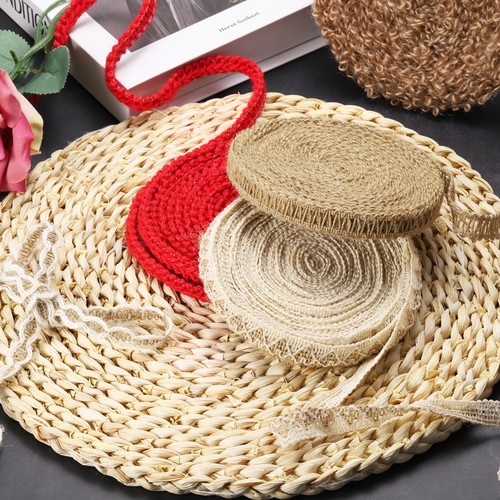 10 Yards 0.5 Inch Burlap Ribbon Jute Burlap Lace Craft Ribbon for Sewing - Bild 5 von 8