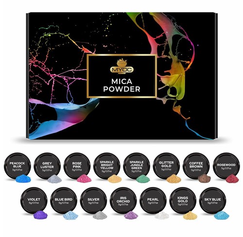 Mica Powder – Set of 14 (3 g/ 0.11 Oz), Mica Powder for soap,Candle, Epoxy Resin - Picture 9 of 10