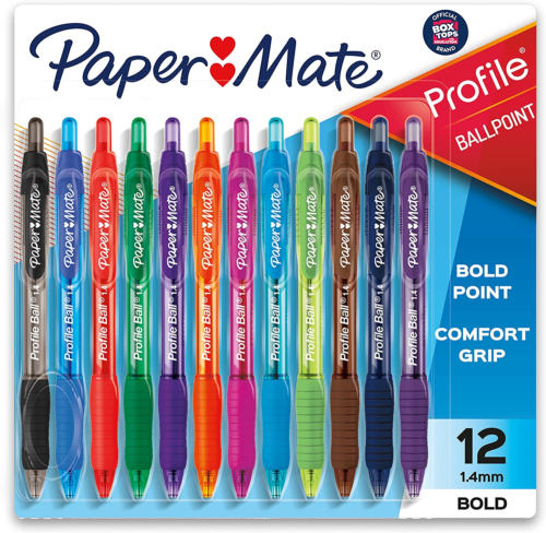 Profile Retractable Ballpoint Pens, Bold (1.4Mm), Assorted Colors, 12 Count - Picture 12 of 12