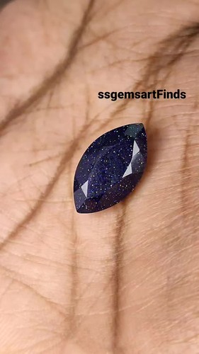 Piedra preciosa suelta de arenisca azul natural facetada en forma de marquesa para hacer joyas - Vídeo 1 de 1