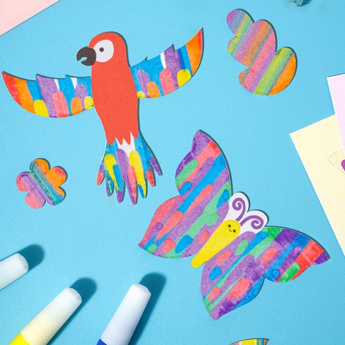 Kit de pintura de arte para niños en escobilla de goma juego de pintura con arañazos de color papeles de dibujo para niños - Imagen 17 de 18