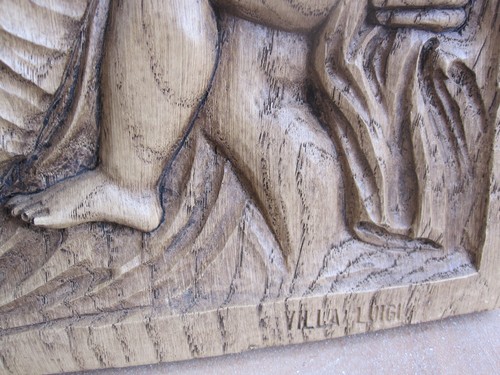 BEAUTIFULL ANTIQUES PANNEL OFF OUR LADY  HANDMADE   WOODCARVING - Bild 4 von 6