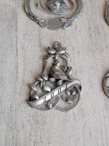 Metal dove fox bear horse ornament Xmas animal set - Picture 2 of 7