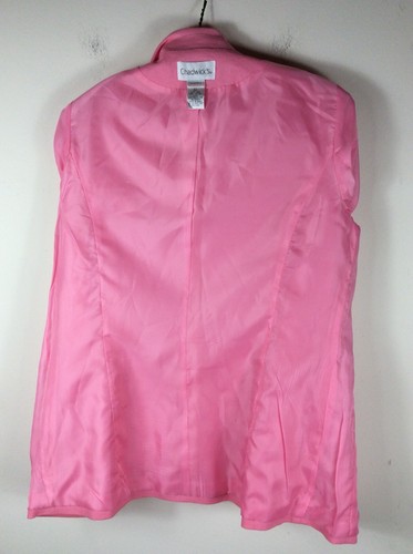 Chadwicks Womens 6T Tall Blazer Jacket Pink Two Button Long Sleeve Lined Fitted - Picture 7 of 7