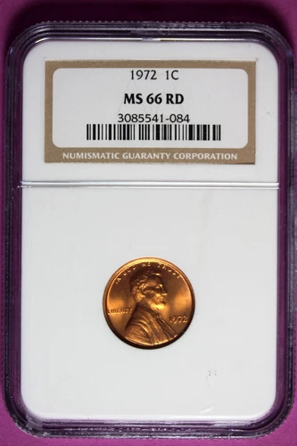 1972 NGC MS66 RD Lincoln Memorial Cent #B43675