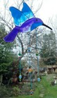 HUMMING BIRD  SUN CATCHER 23 cm x 16 cm STAINED GLASS EFFECT