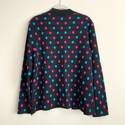 Ming Wang Open Front Cardigan Sweater Size Large Black Office Career Classic - Picture 5 of 8