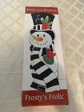 Fitz and Floyd Frosty's Frolic Elongate Tray Snowman with Box