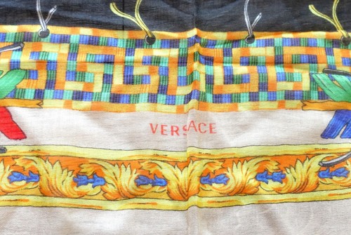 VERSACE SCARF donatella gianni modal cashmere chief native american indian cloth - Picture 8 of 14