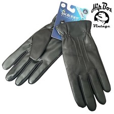 Isotoner Mens Insulated Faux Leather Touchscreen Glove Black Size L