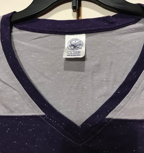 New Kansas State Wildcats JUNIORS T-shirt 1/2 Sleeve Tee Shirt K-State Gray Purp - Picture 3 of 5